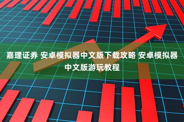 嘉理证券 安卓模拟器中文版下载攻略 安卓模拟器中文版游玩教程