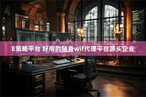 E策略平台 好用的随身wif代理平台源头企业