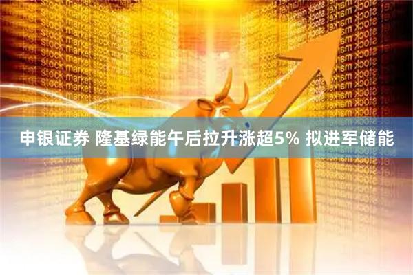 申银证券 隆基绿能午后拉升涨超5% 拟进军储能